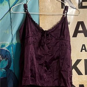 Purple Lace Trim Cami Top